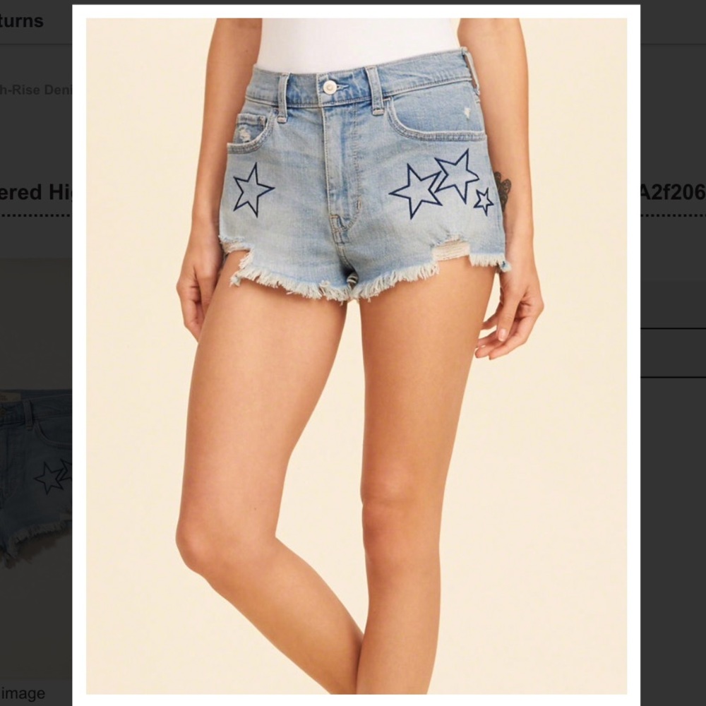 Hollister embroidered distressed jean shorts sz.15/w32